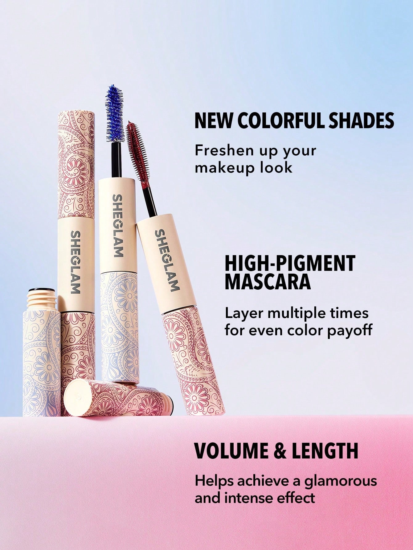 SHEGLAM All-In-One Volume & Length Mascara-Waterproof Brugundy