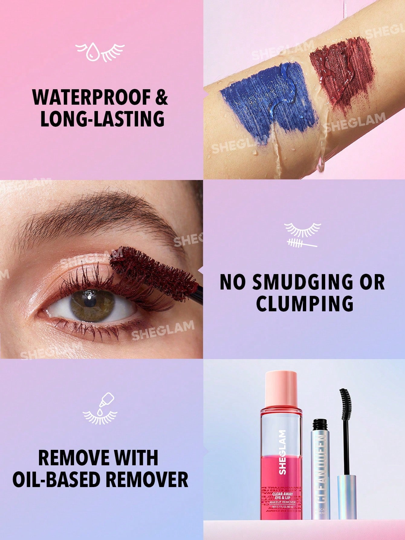 SHEGLAM All-In-One Volume & Length Mascara-Waterproof Brugundy