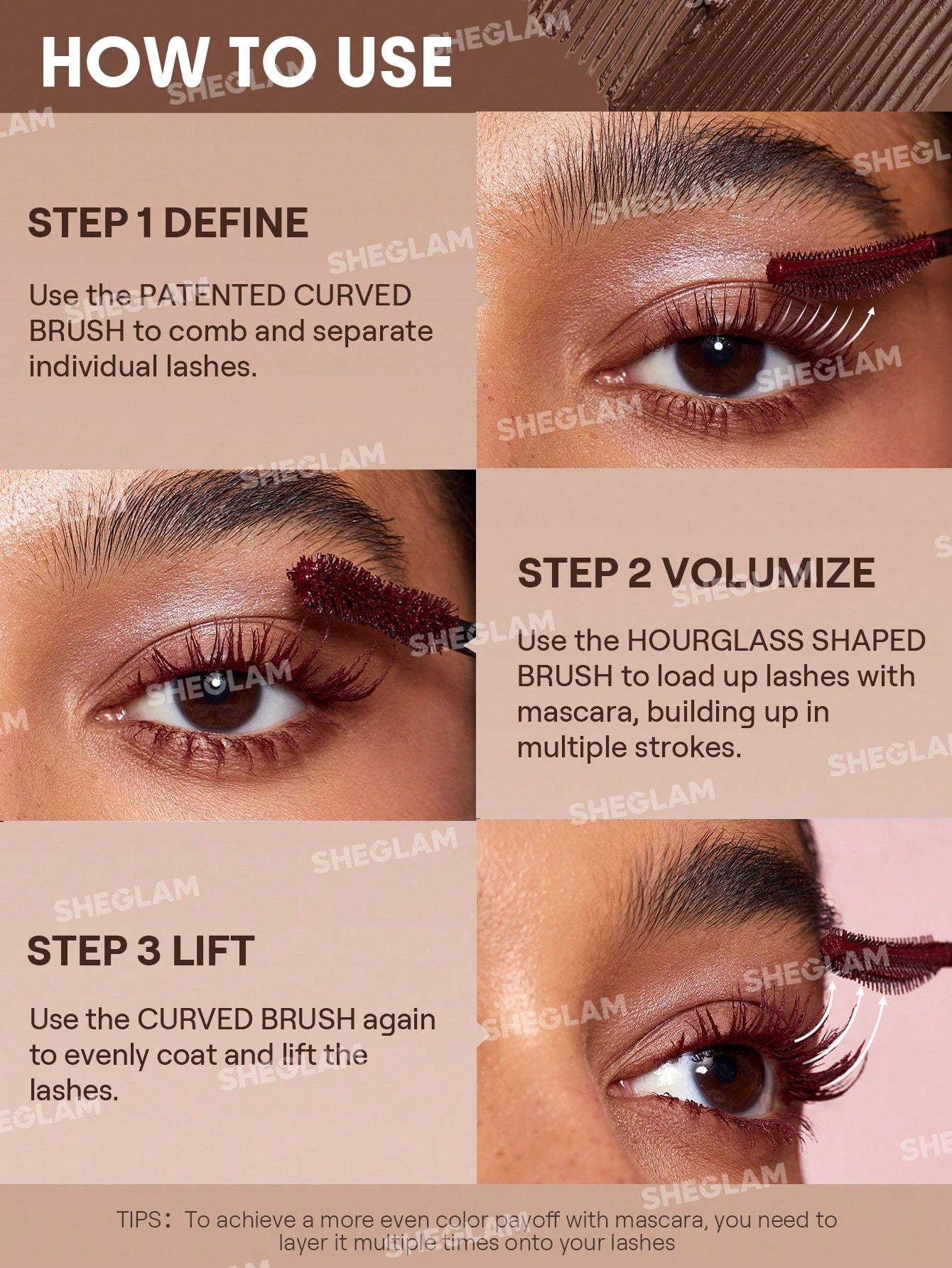 SHEGLAM All-In-One Volume & Length Mascara-Waterproof Macchiato