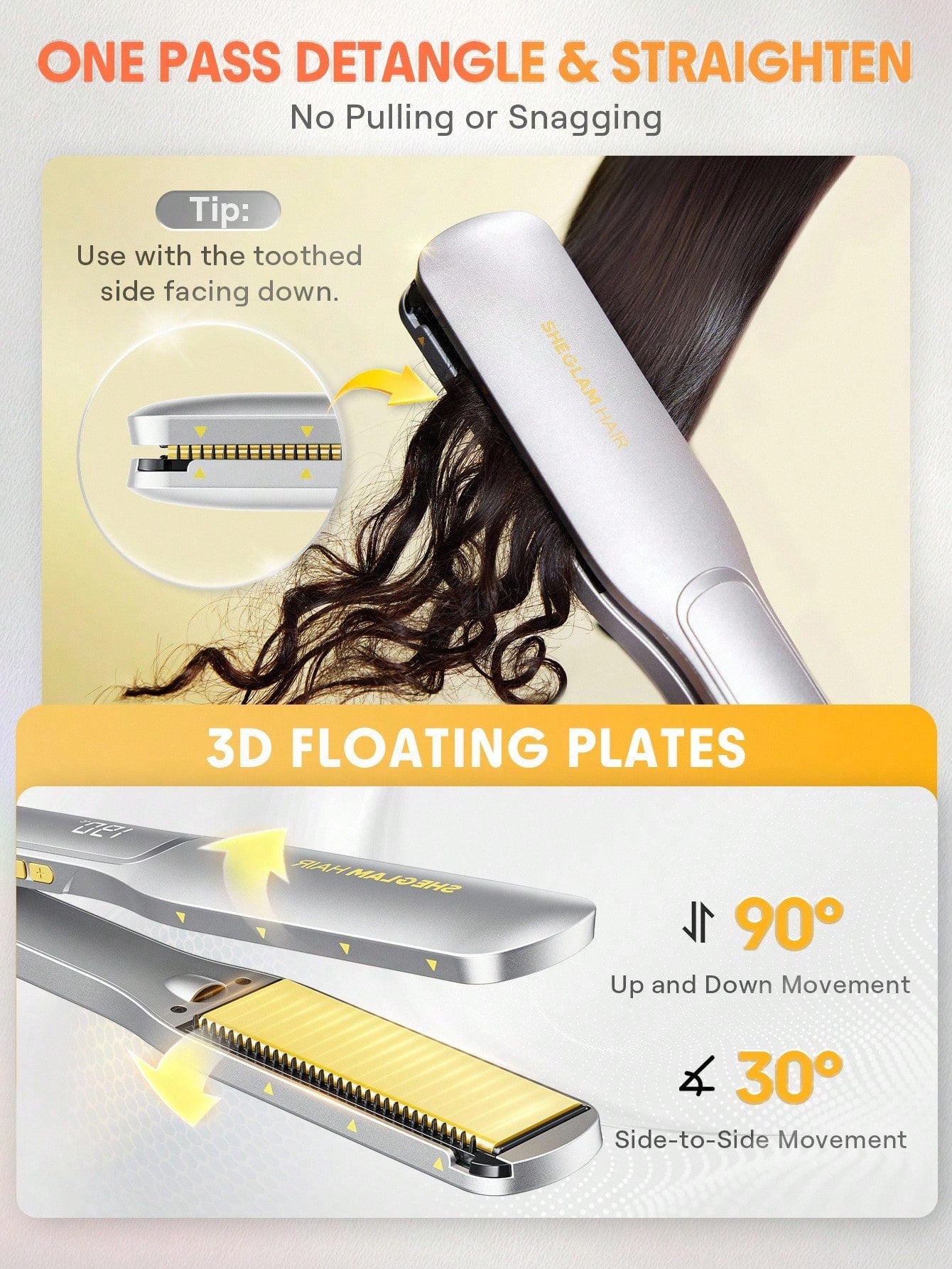 SHEGLAM Sleek Chic Wide Glide Straightener - UK Plug
