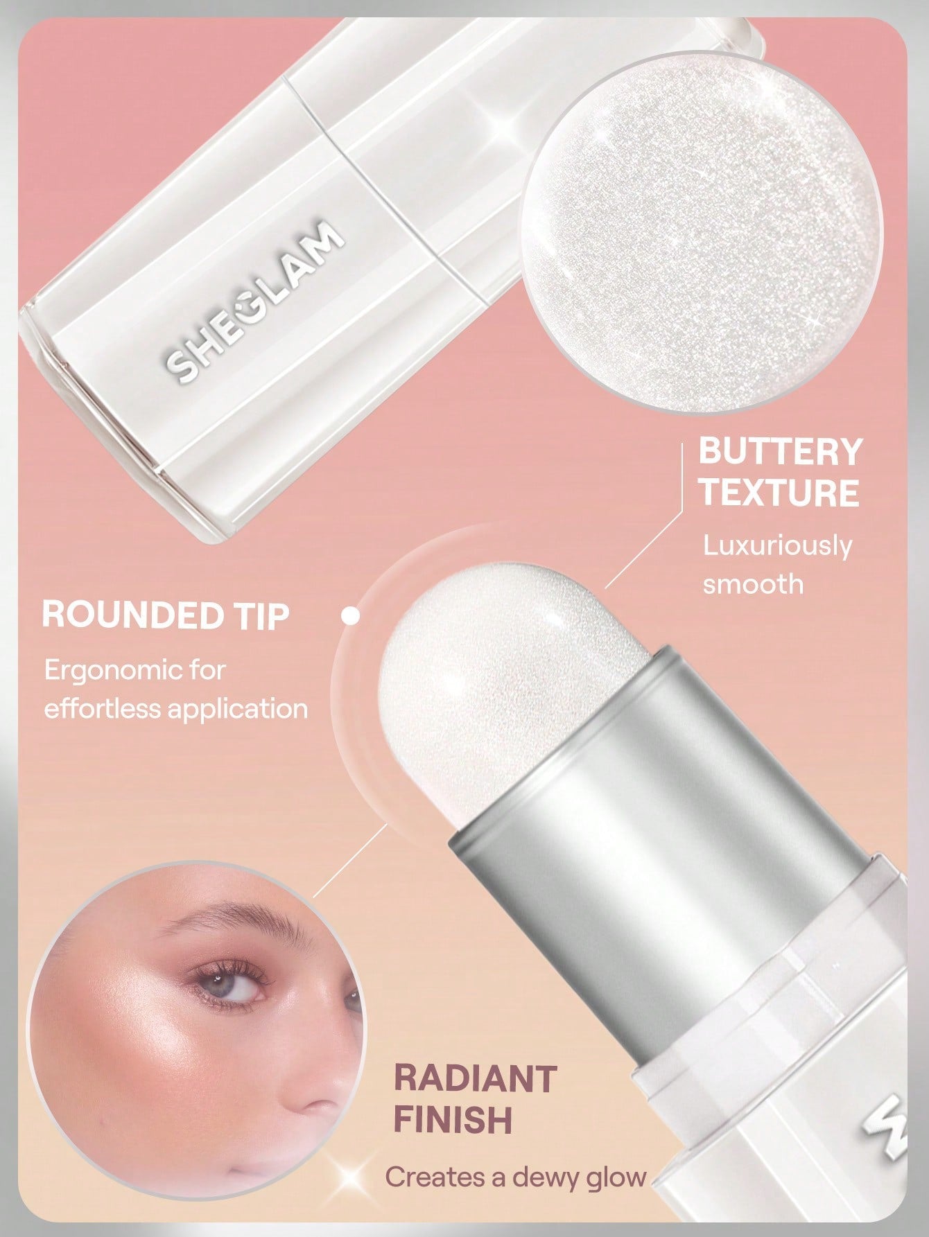SHEGLAM Buttery Bling Highlight Stick-Rose Rush