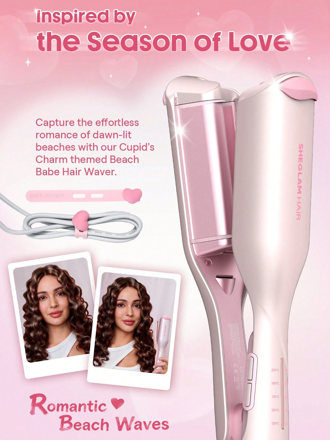 SHEGLAM Cupid's Charm Beach Babe Hair Waver-25mm UK Plug
