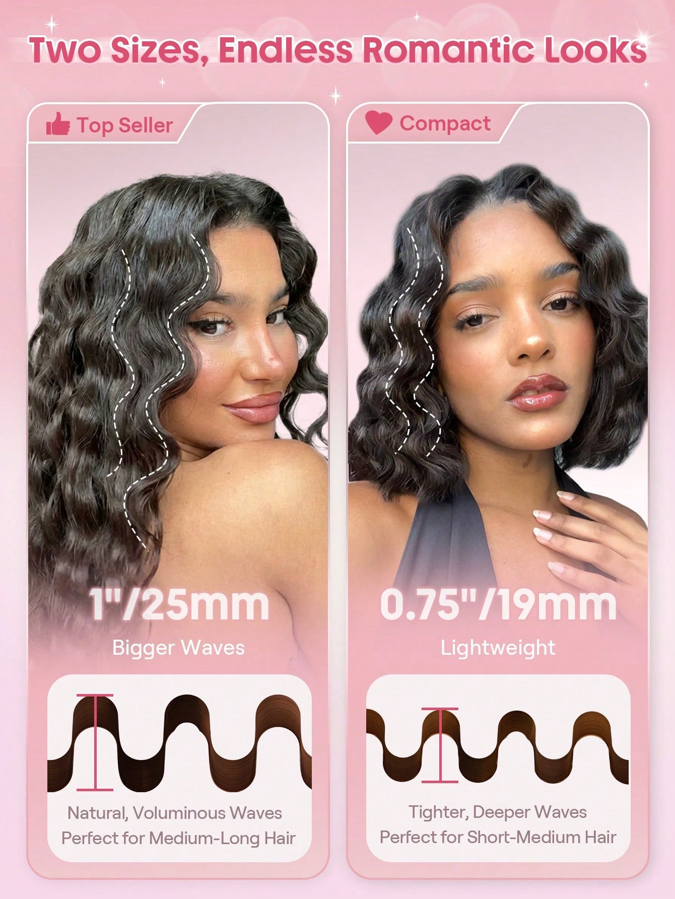 SHEGLAM Cupid's Charm Beach Babe Hair Waver-25mm UK Plug
