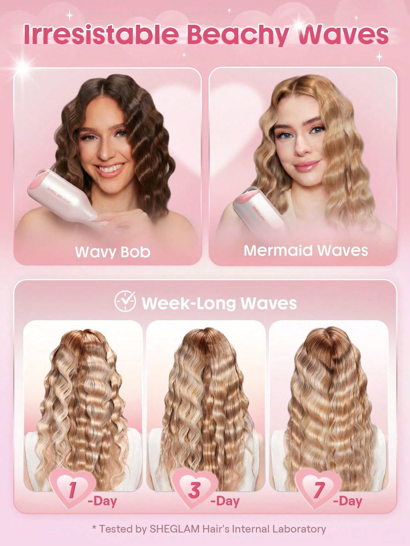 SHEGLAM Cupid's Charm Beach Babe Hair Waver-25mm UK Plug