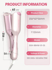 SHEGLAM Cupid's Charm Beach Babe Hair Waver-25mm UK Plug