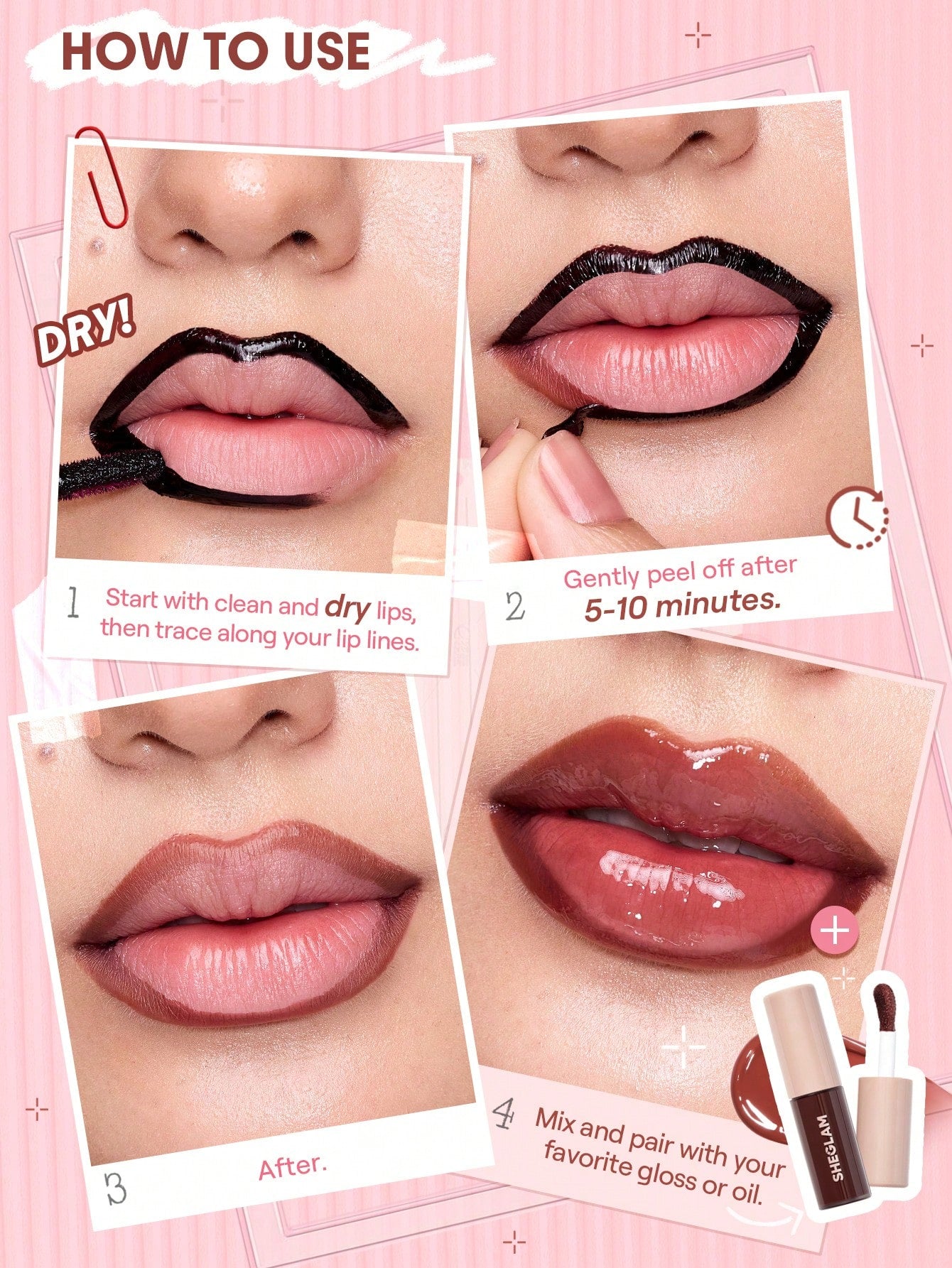 SHEGLAM Fall In Line Peel Off Lip Liner Stain-Plum Sauce