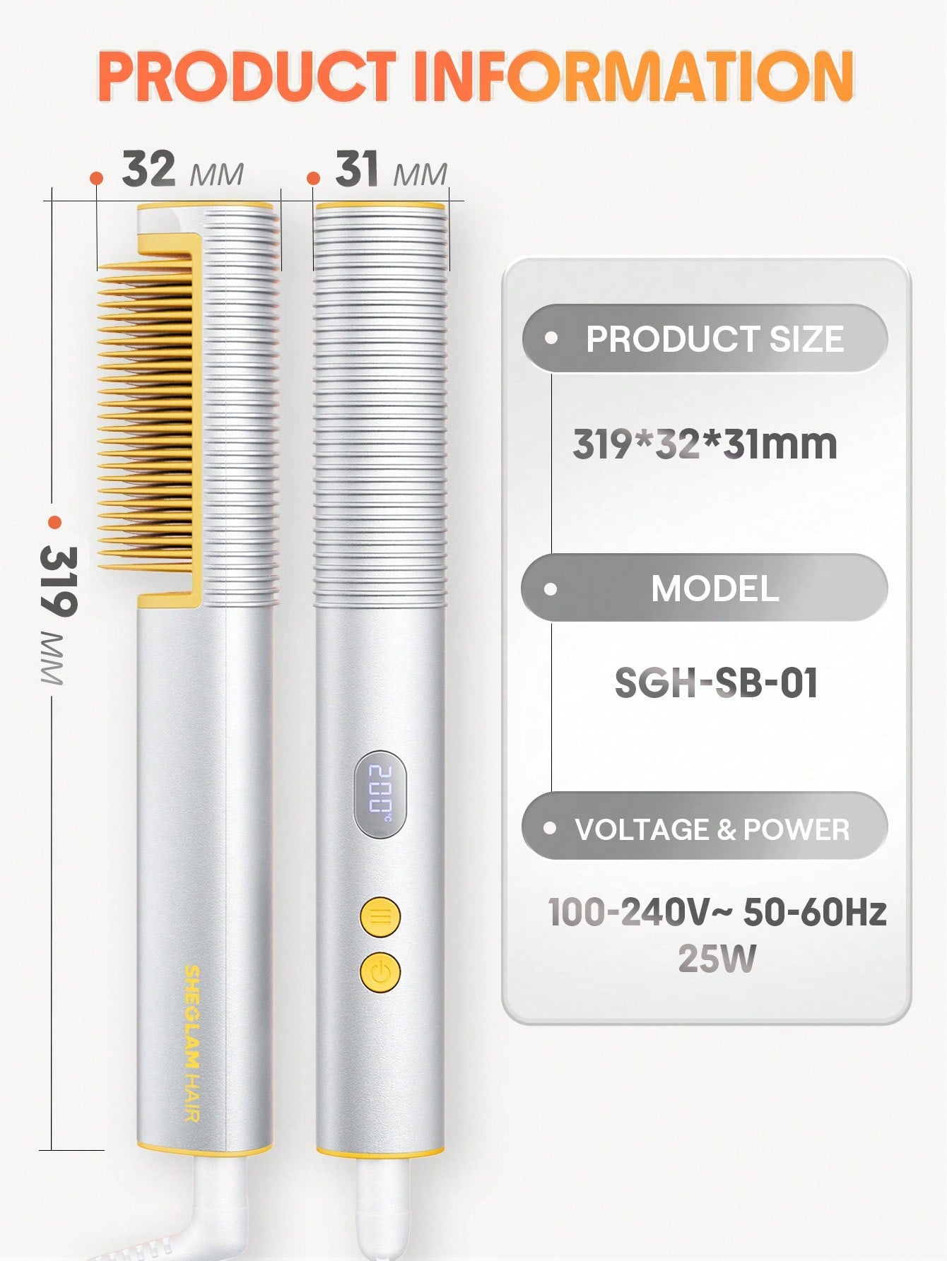 SHEGLAM SLeek Chic 3D Thermal Straightening Brush-UK Plug