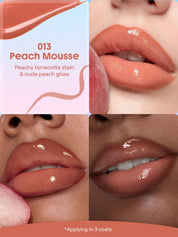 SHEGLAM Line To Shine Peel-Off Lip Stain & Gloss Duo-013 Peach Mousse