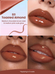 SHEGLAM Line To Shine Peel-Off Lip Stain & Gloss Duo-511 Toasted Almond