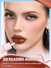 SHEGLAM Line To Shine Peel-Off Lip Stain & Gloss Duo-511 Toasted Almond