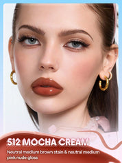 SHEGLAM Line To Shine Peel-Off Lip Stain & Gloss Duo-512 Mocha Cream