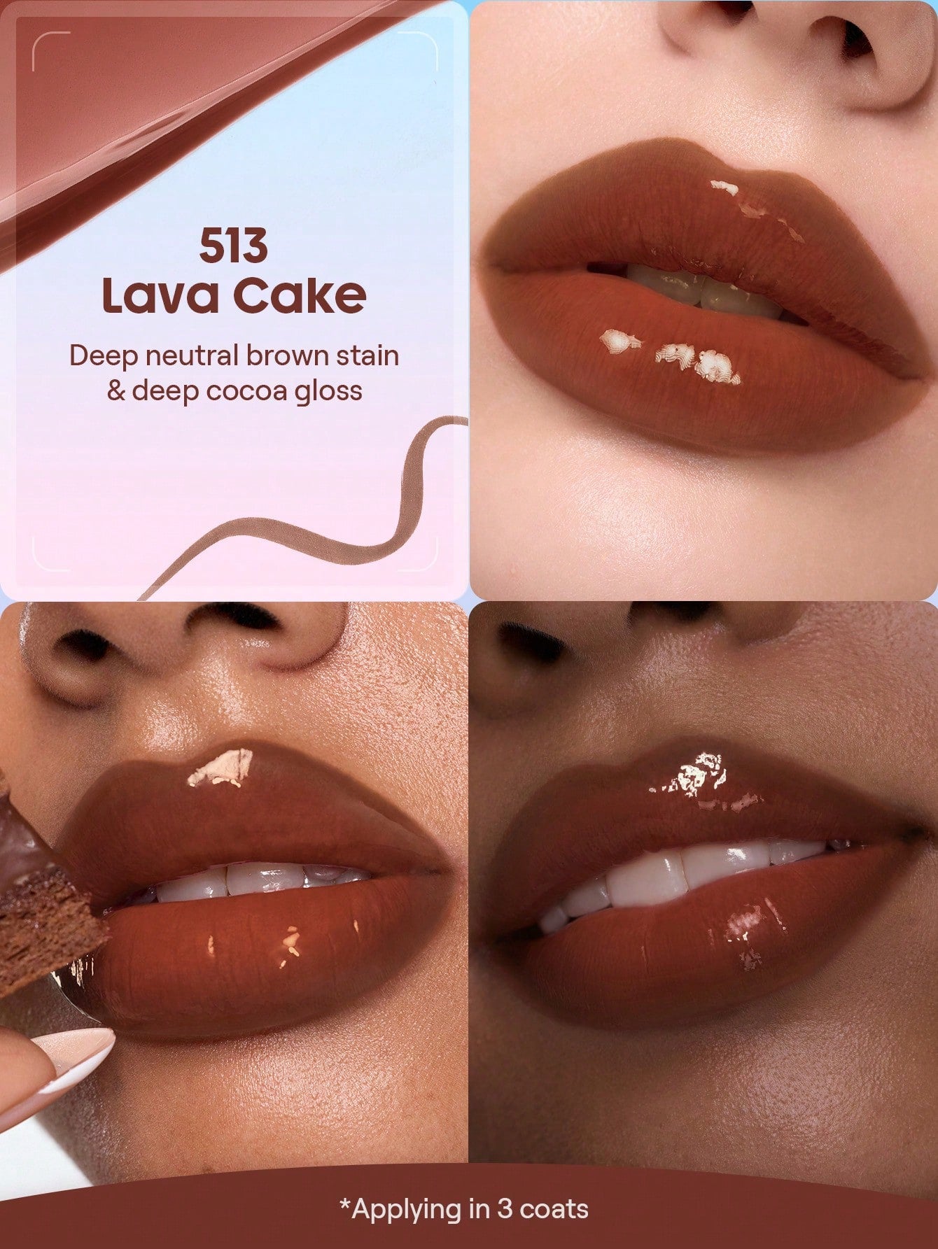 SHEGLAM Line To Shine Peel-Off Lip Stain & Gloss Duo-513 Lava Cake