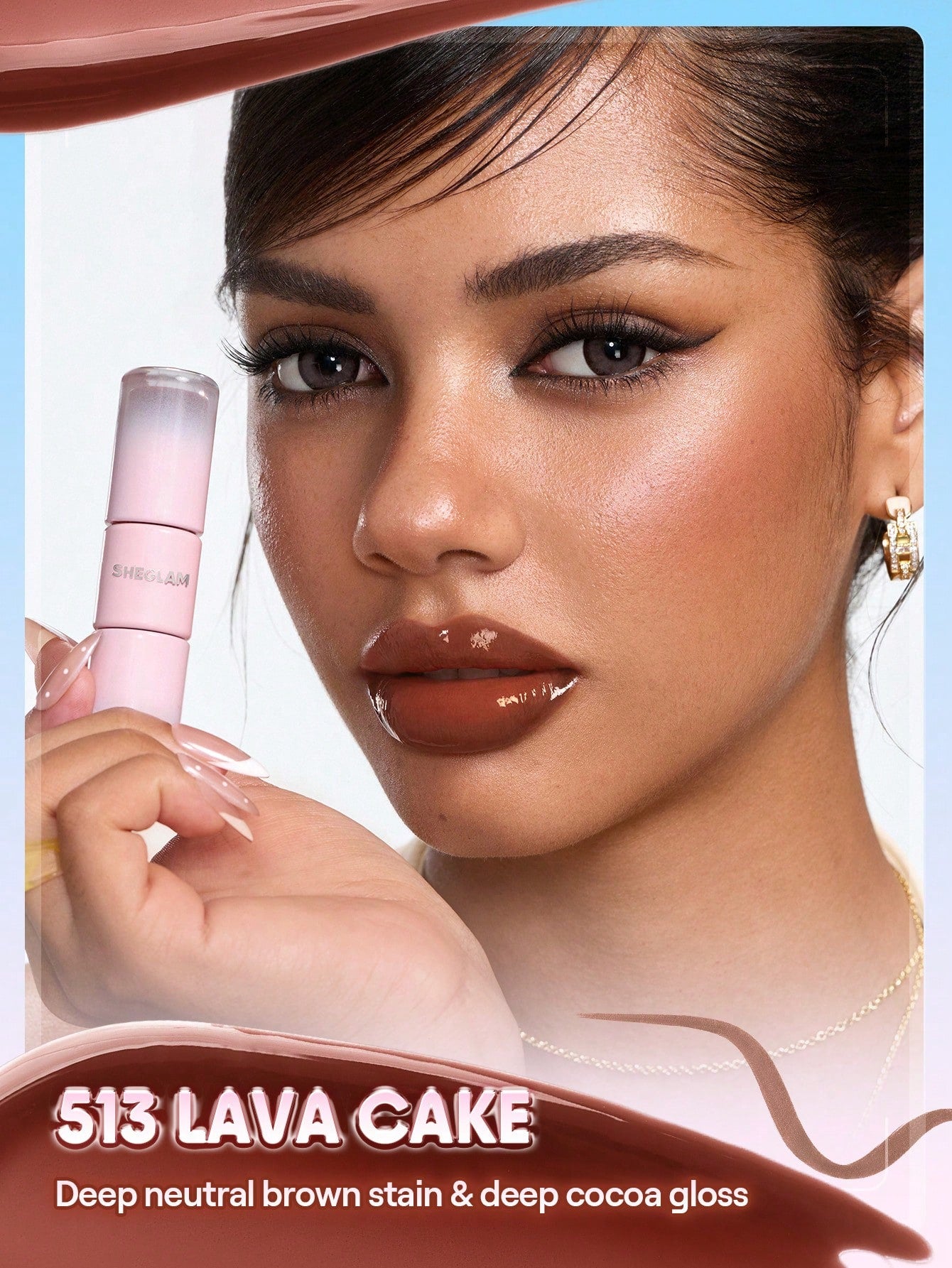 SHEGLAM Line To Shine Peel-Off Lip Stain & Gloss Duo-513 Lava Cake