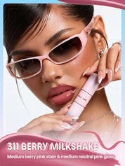 SHEGLAM Line To Shine Peel-Off Lip Stain & Gloss Duo-311 Berry Milkshake