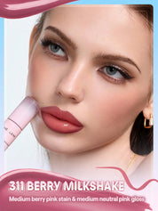 SHEGLAM Line To Shine Peel-Off Lip Stain & Gloss Duo-311 Berry Milkshake
