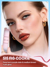 SHEGLAM Line To Shine Peel-Off Lip Stain & Gloss Duo-515 Fig Cookie