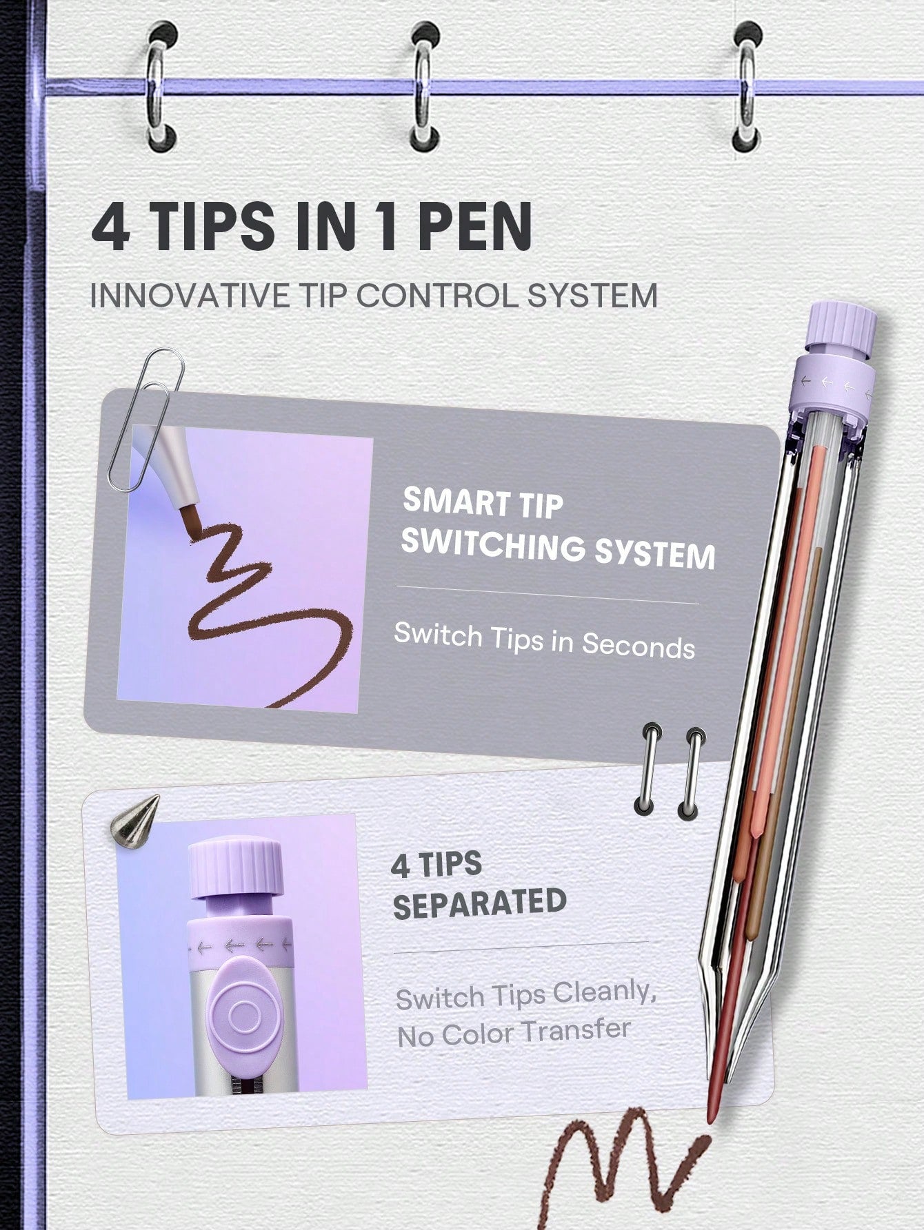 SHEGLAM The Everywhere 4-In-1 Pen-Multicolor