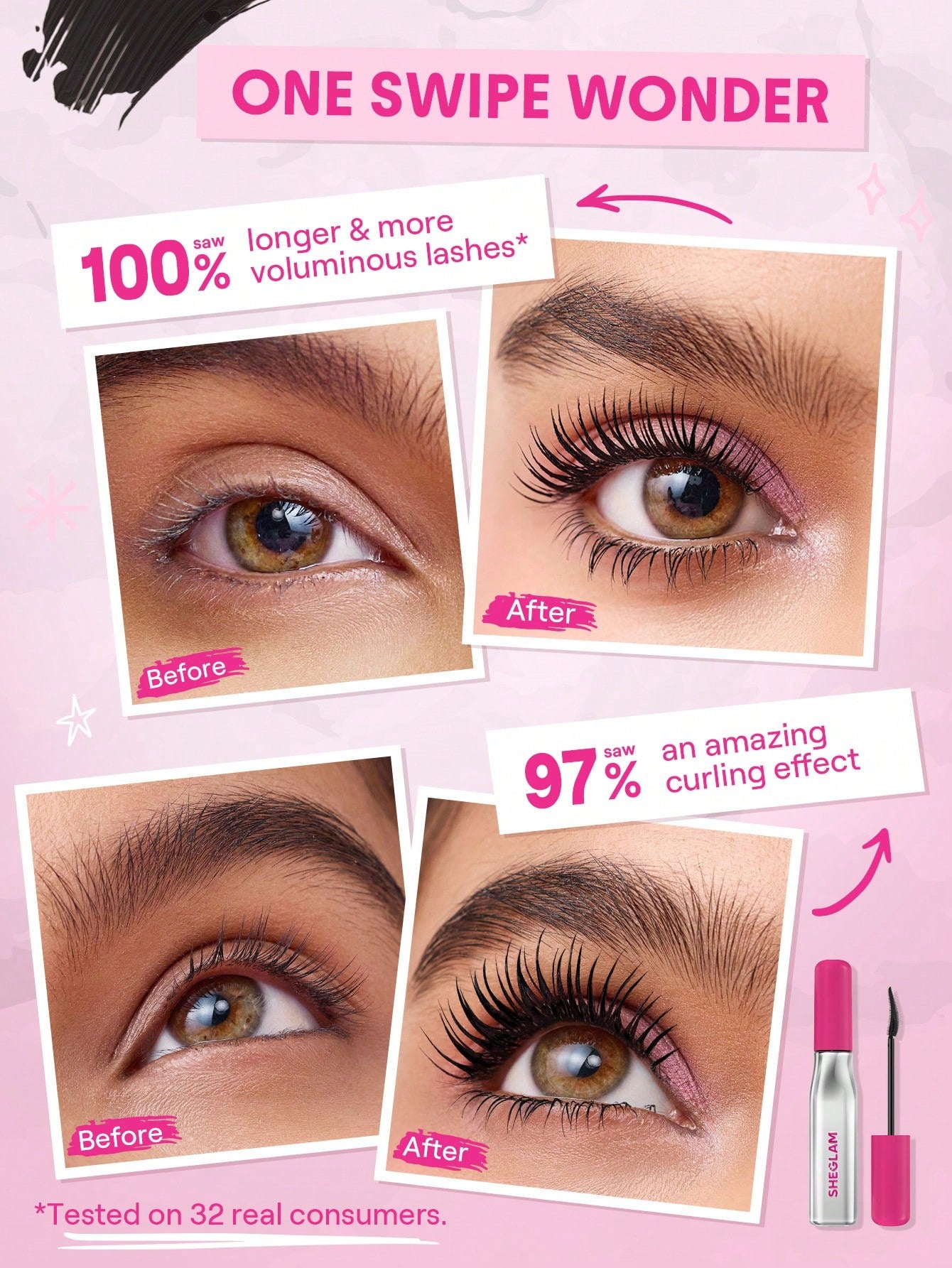 SHEGLAM Lashlighter Up & Out Mascara - Black