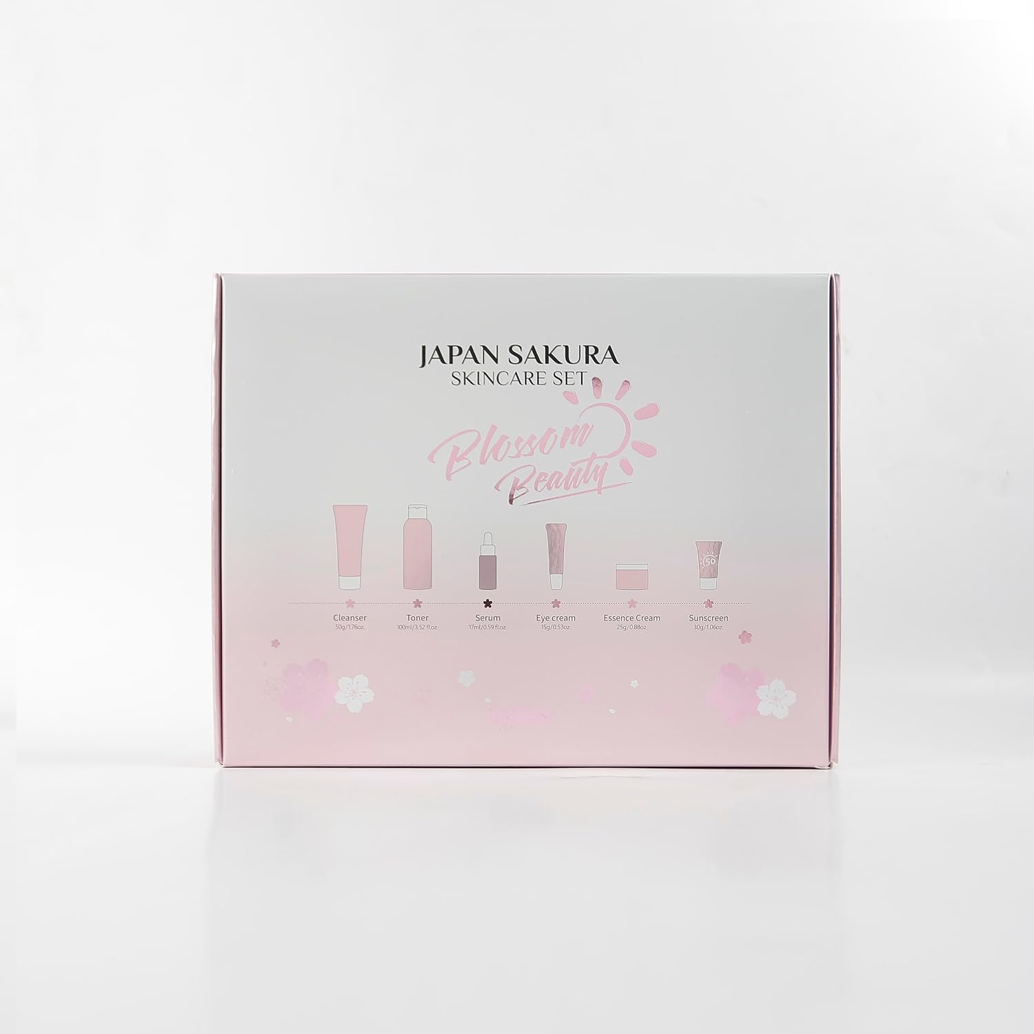 LAIKOU Skincare Gift Set for Teenage Girls, JAPAN SAKURA Skin Care Sets & Kits Gift Set for Women with Cleanser,Toner,Serum,Eye Cream,Face Cream,Sunscreen for Pores, Moisturizing Travel Kit 6pcs