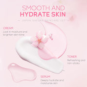 LAIKOU Sakura Skincare Set, Skincare Gift Set, for Women Teenage Girls Mom Daughter Birthday Gift (Conventional, count, 5) | Travel Size Skin Care with Cleanser Toner Serum Eye Cream Face Gift Set for Women Teens