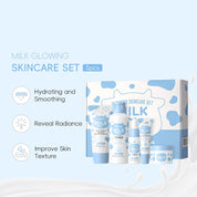 LAIKOU Milk Beauty Gift Sets for Teenage Girls with Cleanser, Cream, Toner, Eye Cream, Serum, Facial Kits for Women Wife Mom, Deep Hydrating Smoothing 5pcs