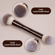 MAANGE 7-Piece Makeup Brush Set Double-Ended Kabuki Brushes, Contour Brushes for Foundation, Liquid and Powder Products, Concealer, Cream Cosmetics, Makeup Tools (Coffee)