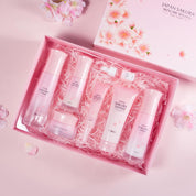 LAIKOU Sakura Skincare Set, Skincare Gift Set, with Cleanser, Toner, Lotion, Serum, Eye Cream, Face Cream, Makeup Primer, for Women Teenage Girls Mom Daughter Birthday Gift