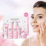 LAIKOU Sakura Skincare Set - 6 PCS Hydrating and Revitalizing Skincare Gift Set for Women, Teens, Moms & Daughters - Deep Cleansing, Anti-Aging, Nourishing, Even Skin Tone Treatment
