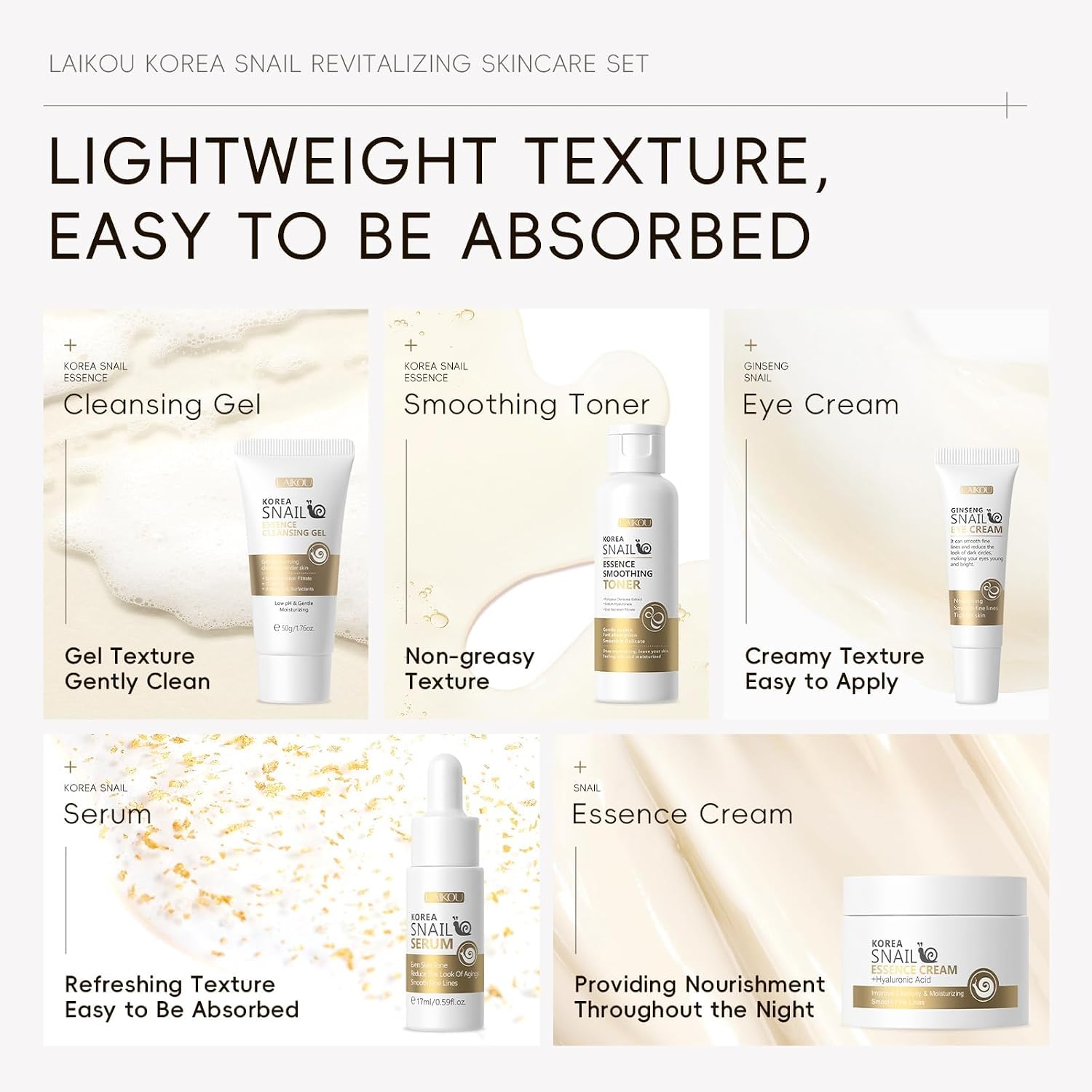 Laikou Korea Snail Skin Care Set - 5 pcs