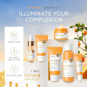 LAIKOU Vitamin C Skin Care Set, 6 Pcs Skincare Kit for Women, with Vitamin C Serum for Face Toner Eye Cream Face Cream Cleanser Sunscreen, Skin Care Gift Set for Women Teenage Girls Mom Daughter
