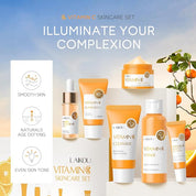 LAIKOU Vitamin C Skin Care Set, 6 Pcs Skincare Kit for Women, with Vitamin C Serum for Face Toner Eye Cream Face Cream Cleanser Sunscreen, Skin Care Gift Set for Women Teenage Girls Mom Daughter