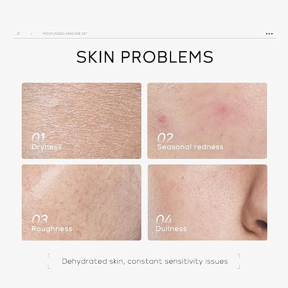LAIKOU Multi-effect Moisturizing Skincare Set, 5 pcs Hydration Skin Care, Travel Size Skincare Kit with Cleanser Facial, Toner Hydrating, Face Serum, Eye Cream and Moisturiser Cream