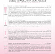 LAIKOU Sakura Skincare Set, 4 PCS Skincare Gift Set Women - Cleanser, Serum, Eye Cream, Face Cream, Skincare Gift Set for Women Teenage Girls Mom Daughter