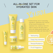 LAIKOU Yuzu Radiance Skincare Set - 5-Piece Skin Care Kit for Men & Women, Includes Cleanser, Toner, Serum, Eye Cream, and Moisturizer for Glowing Skin