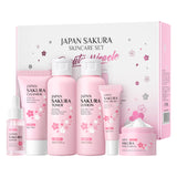 LAIKOU Skin Care Set JAPAN SAKURA Women Beauty Gift Sets Skin Care Kit with Cleanser, Toner, Serum, Eye Cream, Face Cream Travel Kit for Women Teen Girls Mom Daughter Birthday TSA-friendly Sizes 5pcs