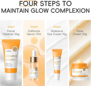 LAIKOU Vitamin C Skincare Set, 4pcs Face Skin Care Kit for Women - Cleanser, Serum, Eye Cream & Face Cream, Pamper Gift Sets for Women Teenage Girls, Facial Care Kit for Radiant Skin