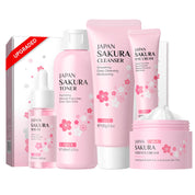 LAIKOU Skin Care Set JAPAN SAKURA Women Beauty Gift Sets Skin Care Kit with Cleanser, Toner, Serum, Eye Cream, Face Cream Travel Kit for Women Teen Girls Mom Daughter Birthday TSA-friendly Sizes 5pcs