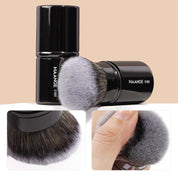MAANGE 7pcs Makeup Brush Set Double Sided Kabuki Makeup Brushes Contour Brush for Foundation Liquid Powder Concealer Cream Cosmetics Bronzer Blending Blush Buffing Makeup Tools (Black)